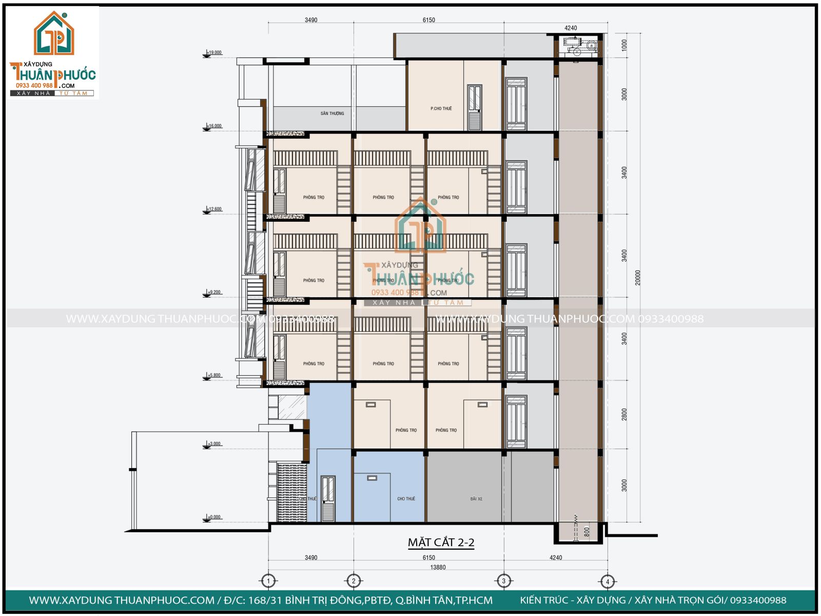 mô hình đầu tư xây nhà trọ cao tầng cho thuê căn hộ quận bình tân ! xây dựng thuận phước 093340088
