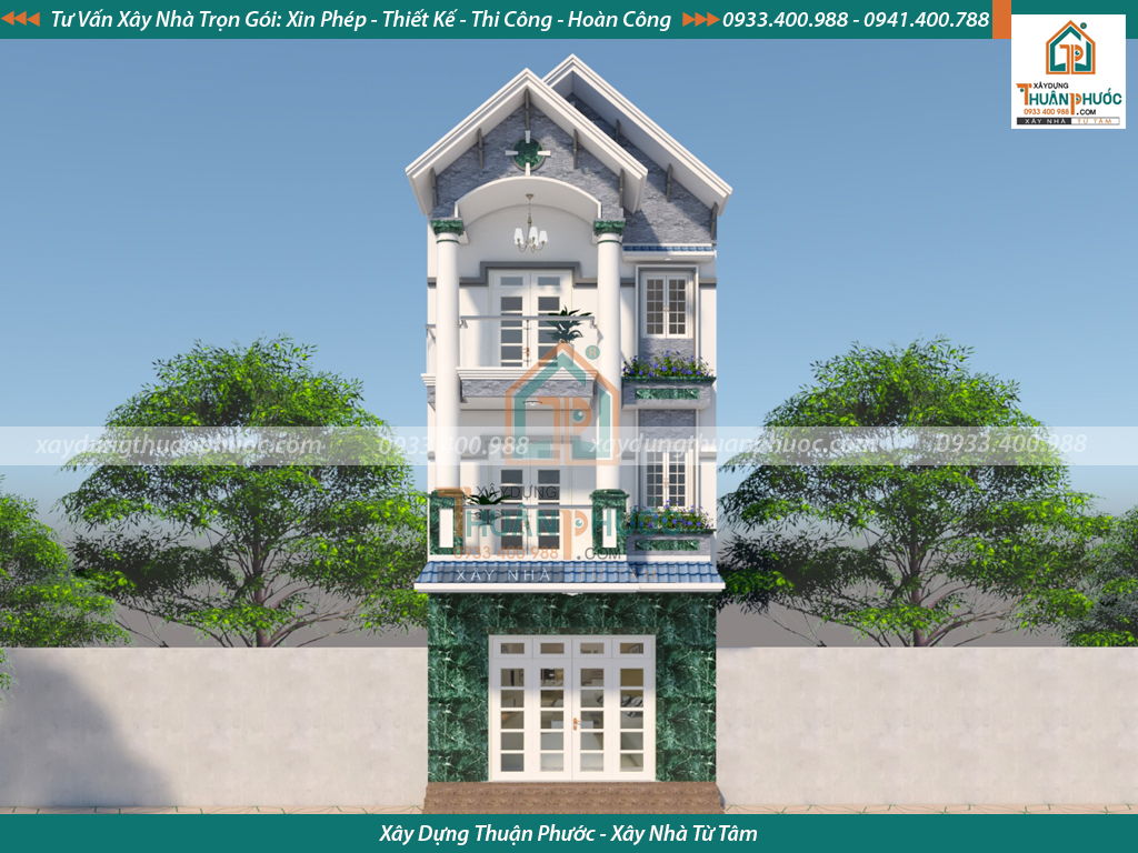10 Mẫu nhà ống 3 tầng mái thái mặt tiền 5m đẹp hiện đại 2023  Kiến Thiết  Việt