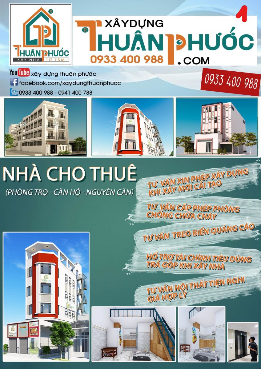 mẫu phòng trọ có gác đẹp xu hướng xây nhà trọ cao tầng xây dựng Thuận Phước 0933400988