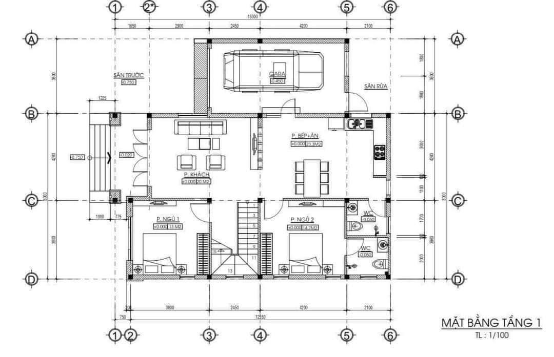 mẫu nhà 2 tầng mái nhật chuẩn nhà vườn 8x12m