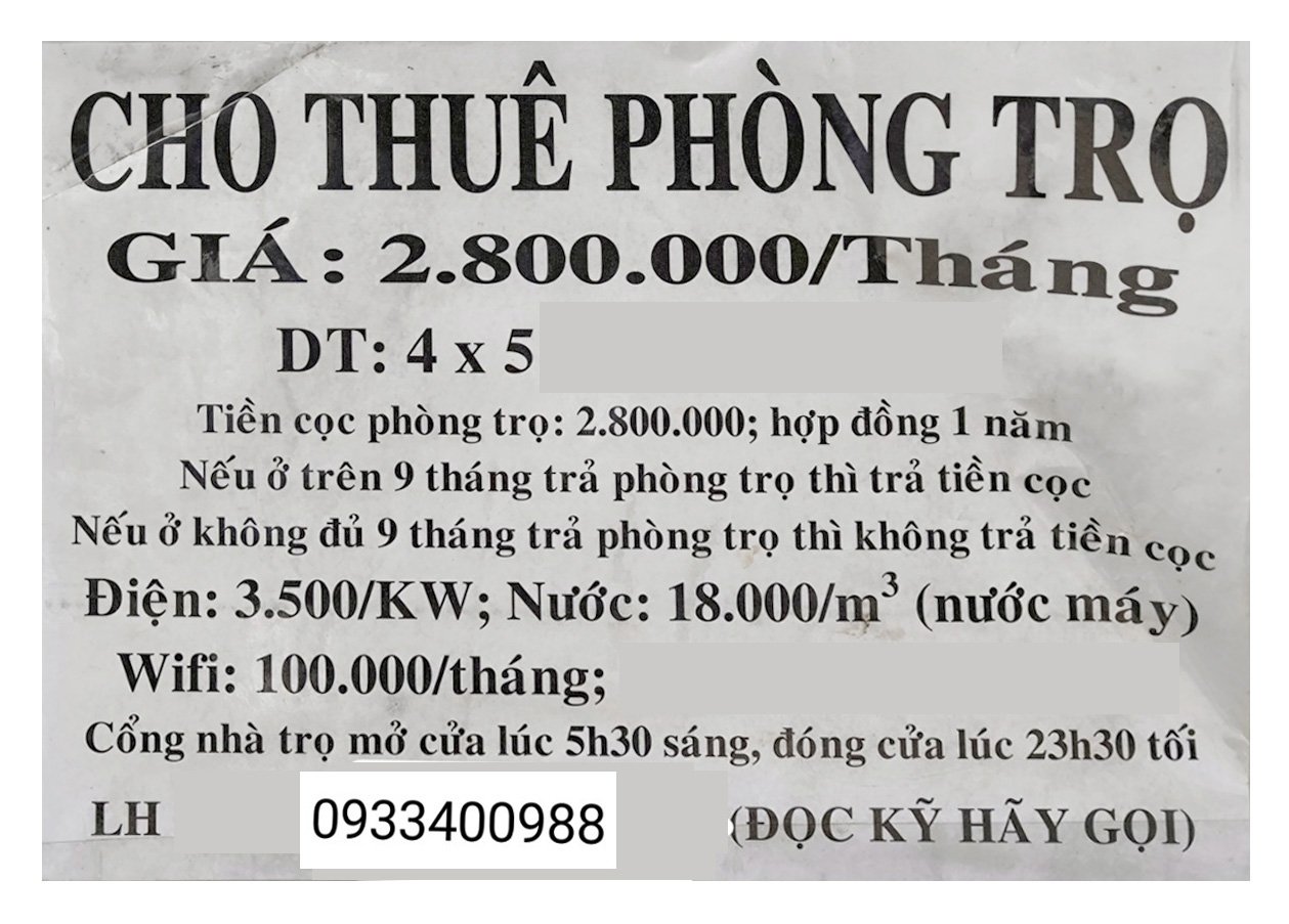 CHO THUÊ PHÒNG TRỌ GÍA RẺ QUẬN BÌNH TÂN