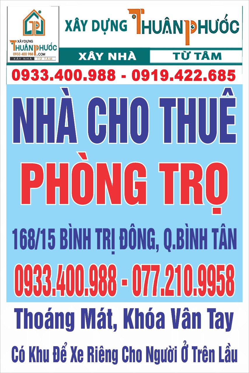 CHO THUÊ PHÒNG TRỌ GÍA RẺ QUẬN BÌNH TÂN